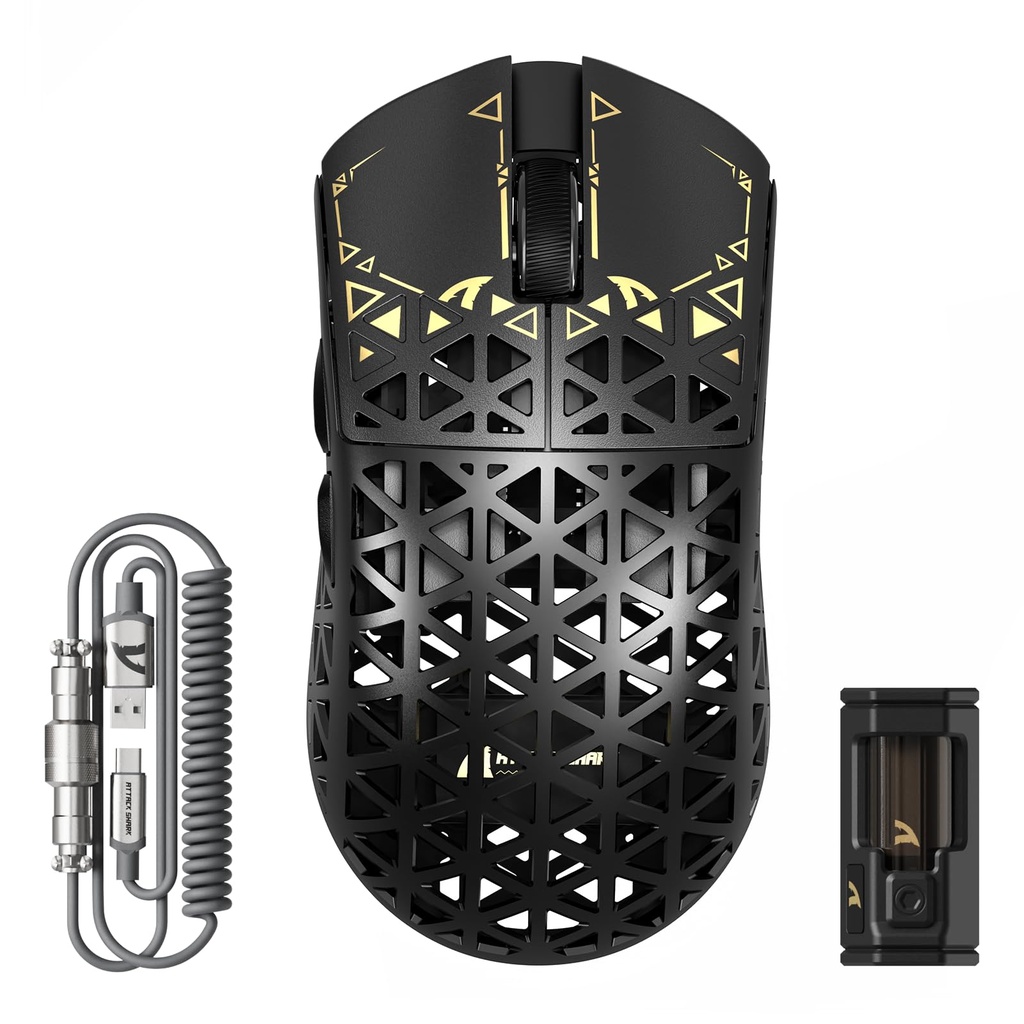 ATTACK SHARK R5 Ultra Carbon Fiber 8000Hz Wireless Gaming Mouse, 39g SUPERLIGHT, 42000DPI, P