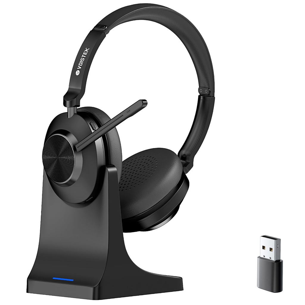 Voistek Wireless Headset with Microphone,Bluetooth Headset with Noise Canceling Microphone,U