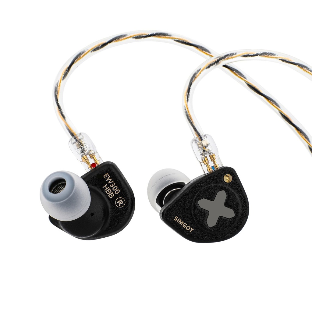 Linsoul SIMGOT EW300 1DD+1Planar+1PZT Hybrid Driver In Ear Monitor, Wired Earbuds IEM, Gamin