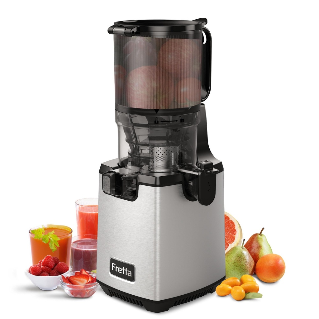 Fretta Cold Press Juicer with 135mm Wide Feed Chute,Slow Masticating Juicer Machines for Who