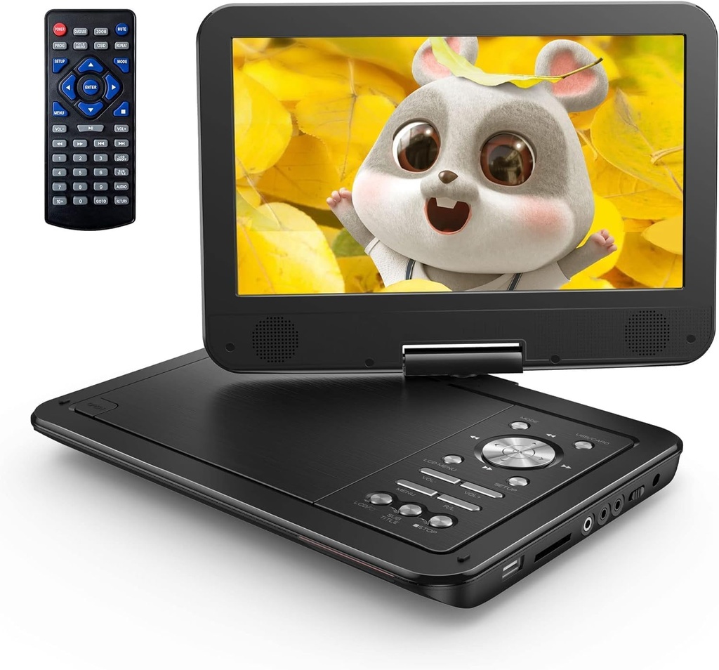 Yoton 12.5" Portable DVD Player with 10.5" HD Swivel Screen for Car and Kids, Built-in Battery
