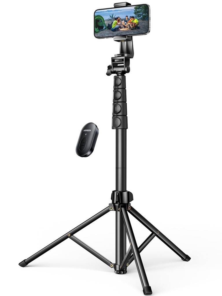 UGREEN iPhone Tripod Stand Filming 1.8m Tall Selfie Stick Bluetooth Remote Foldable