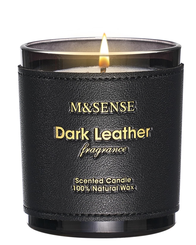 M&SENSE Red Camellia Leather Soy Wax Scented Candles Gifts for Women 280g 42H Organic Uniqu