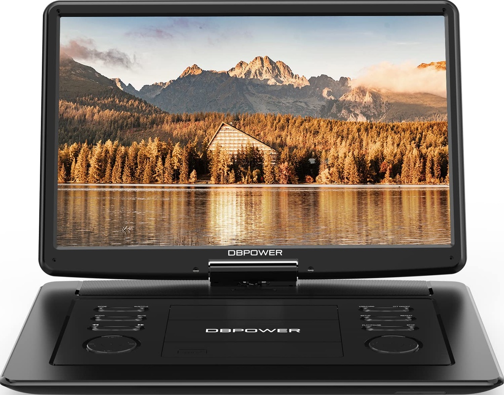 DBPOWER 17.9" Portable DVD Player with 15.6" Large HD Swivel Screen, 6 Hour Rechargeable Ba