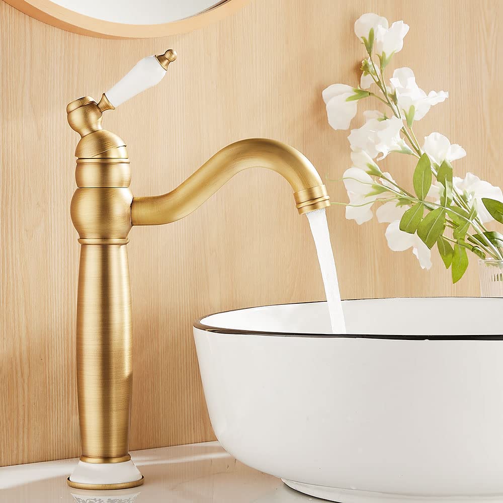 Maynosi Bathroom Basin Mixer Taps, High Rise Basin Tap for Countertop Basin, Traditional