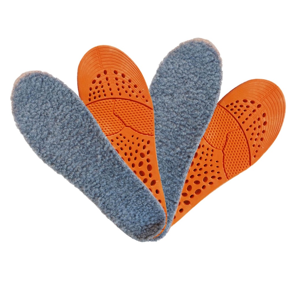VivoFoot 2 Pairs Warm Lambwool Kids Insoles for Winter, Thick Fleece Inserts with Foam Back