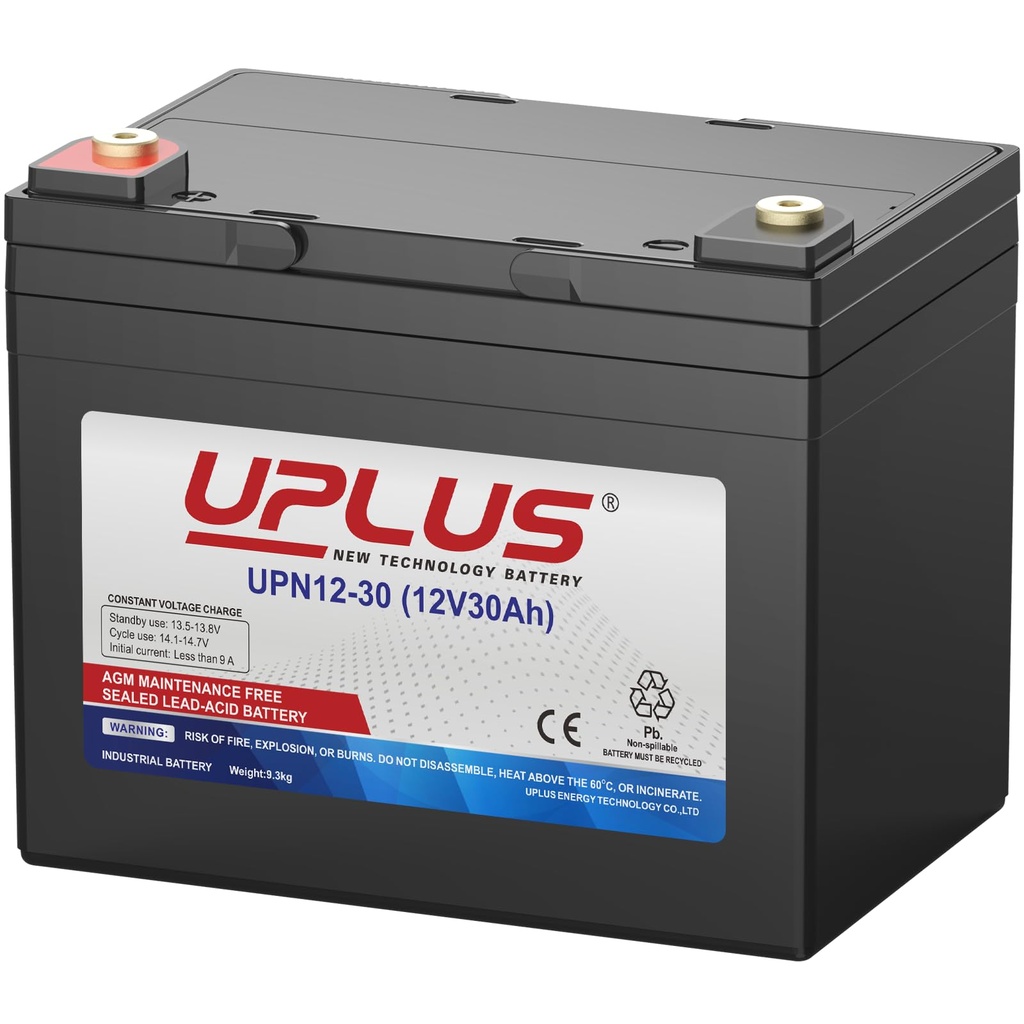 UPLUS Mobility Scooter Battery 33Ah (C100) 30Ah(C20) 12V UPN12-30,with T6(M6) Terminal, Deep