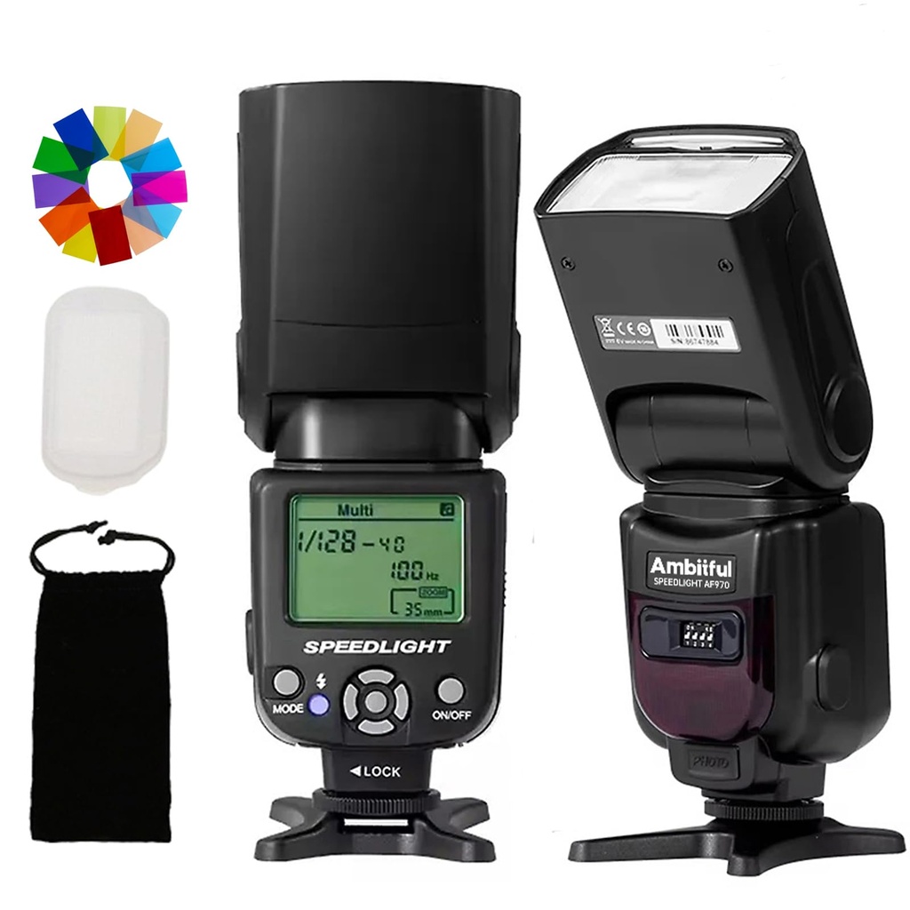 AMBITUOUS AF970 Flash Speedlite for Canon Nikon Sony Olympus Fuji Panasonic, 2.4G Wireless,