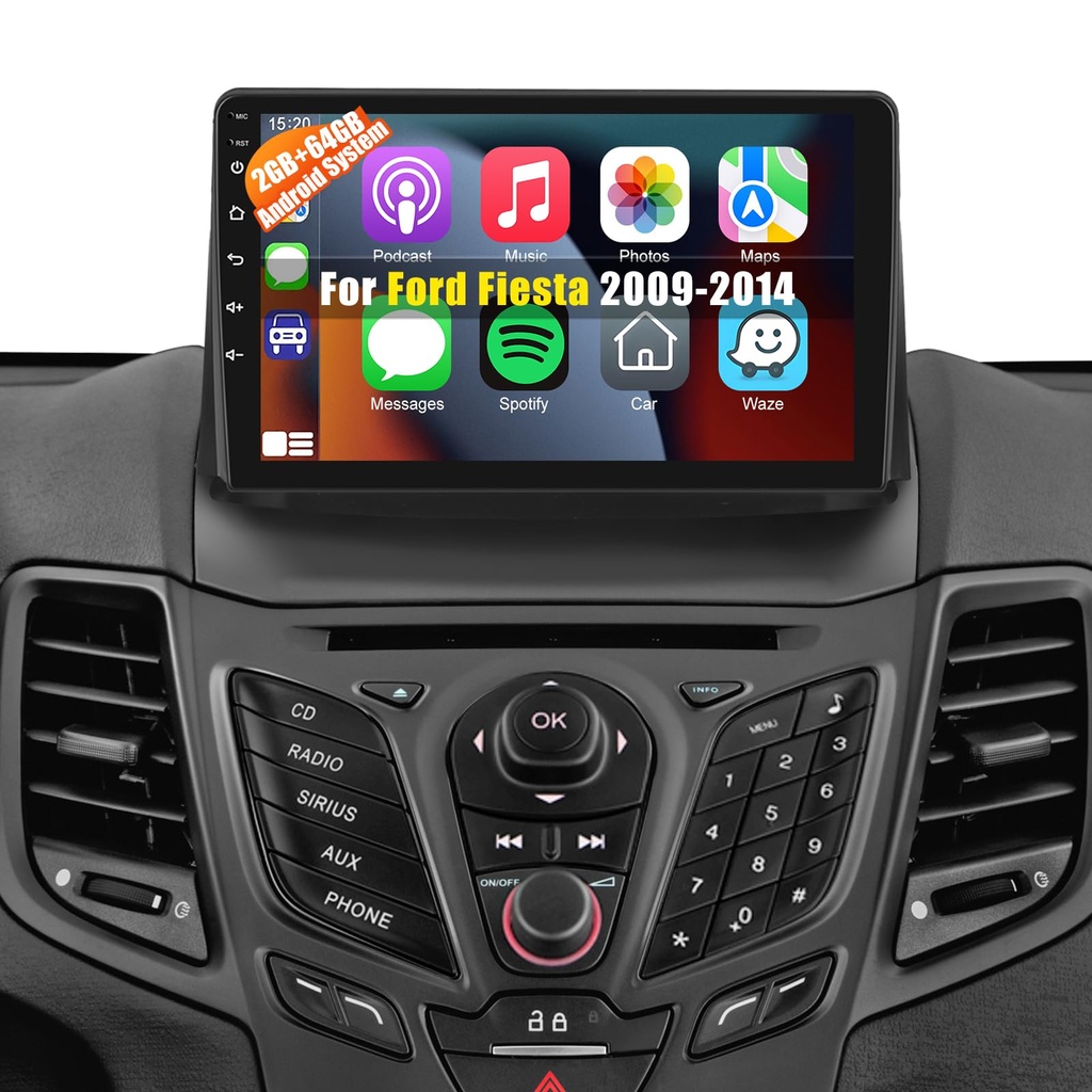 [2G+64G] for Ford Fiesta Radio 2009 2010 2011 2012 2013 2014, 9 inch Touch Screen Android Fo