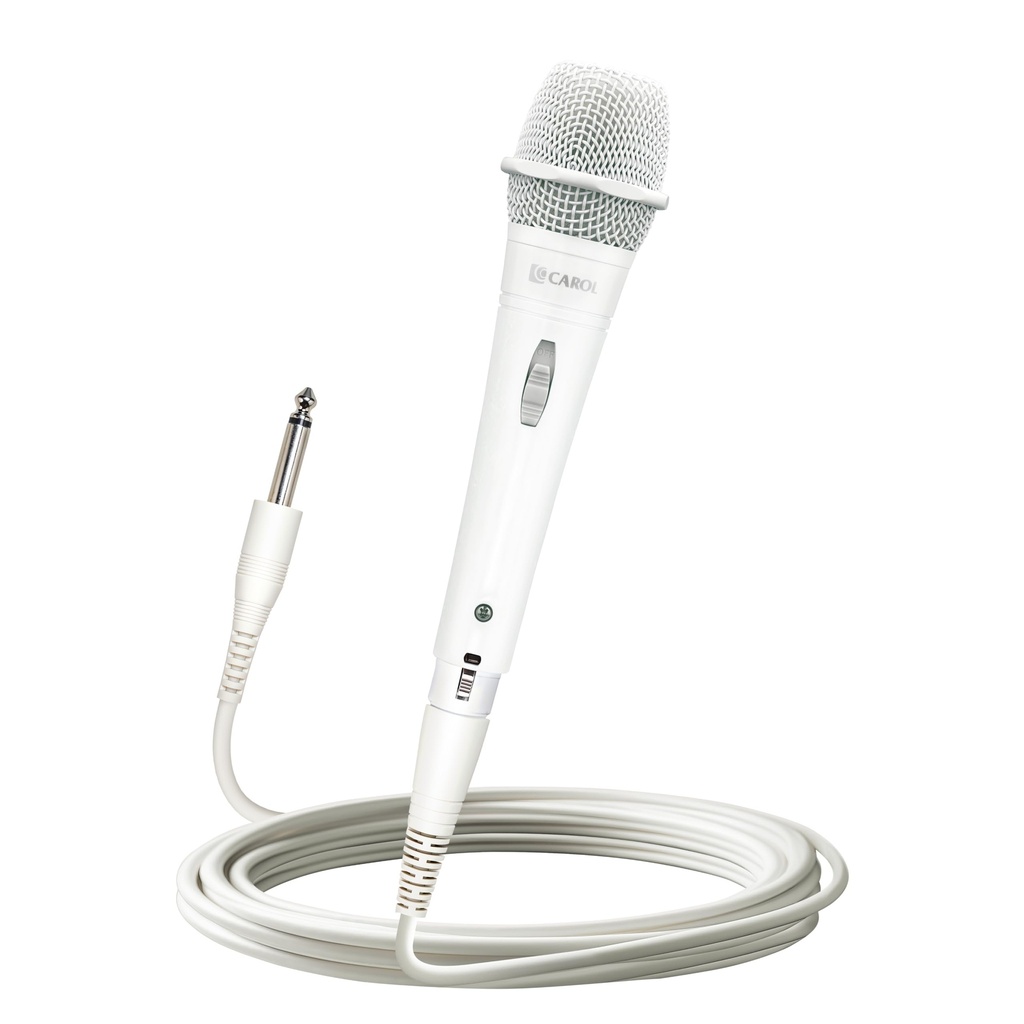 CAROL 916 White XLR Wired Karaoke Microphone Ã¢Â€Â“ Dynamic Supercardioid Mic with Dual Shoc