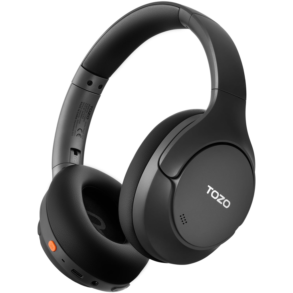 TOZO Wireless Bluetooth Headphones, Active Noise Cancelling Over Ear Headphones with 5-Mic A