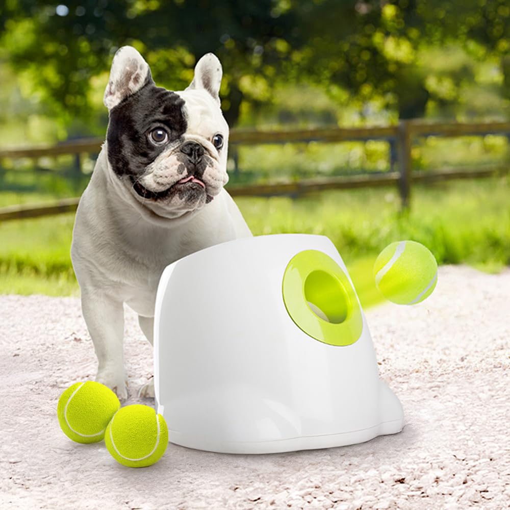 ALL FOR PAWS Automatic Dog Ball Launcher, USB Rechargeable Dog Tennis Ball Thrower, Fetch To