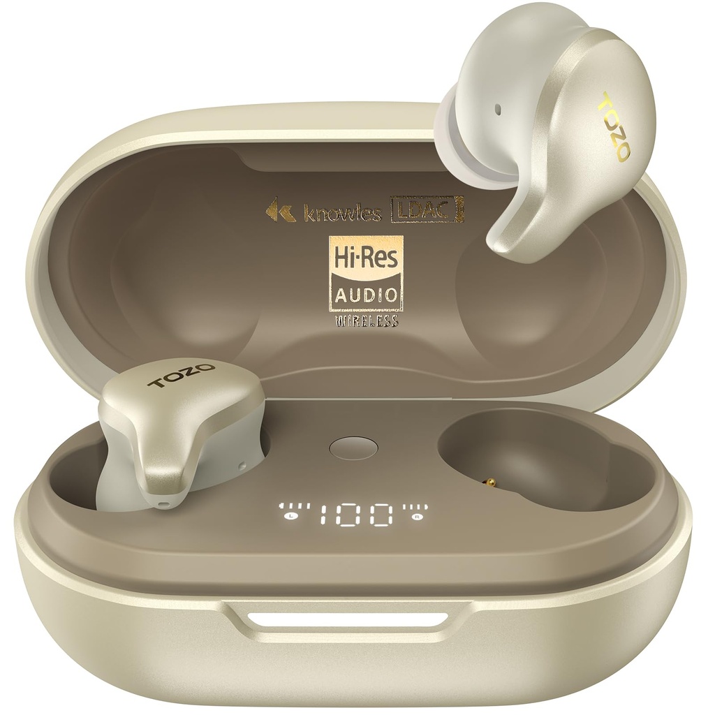 TOZO Golden X1 Wireless Earbuds Balanced Armature Driver and Hybrid Dynamic Driver, Bluetoot