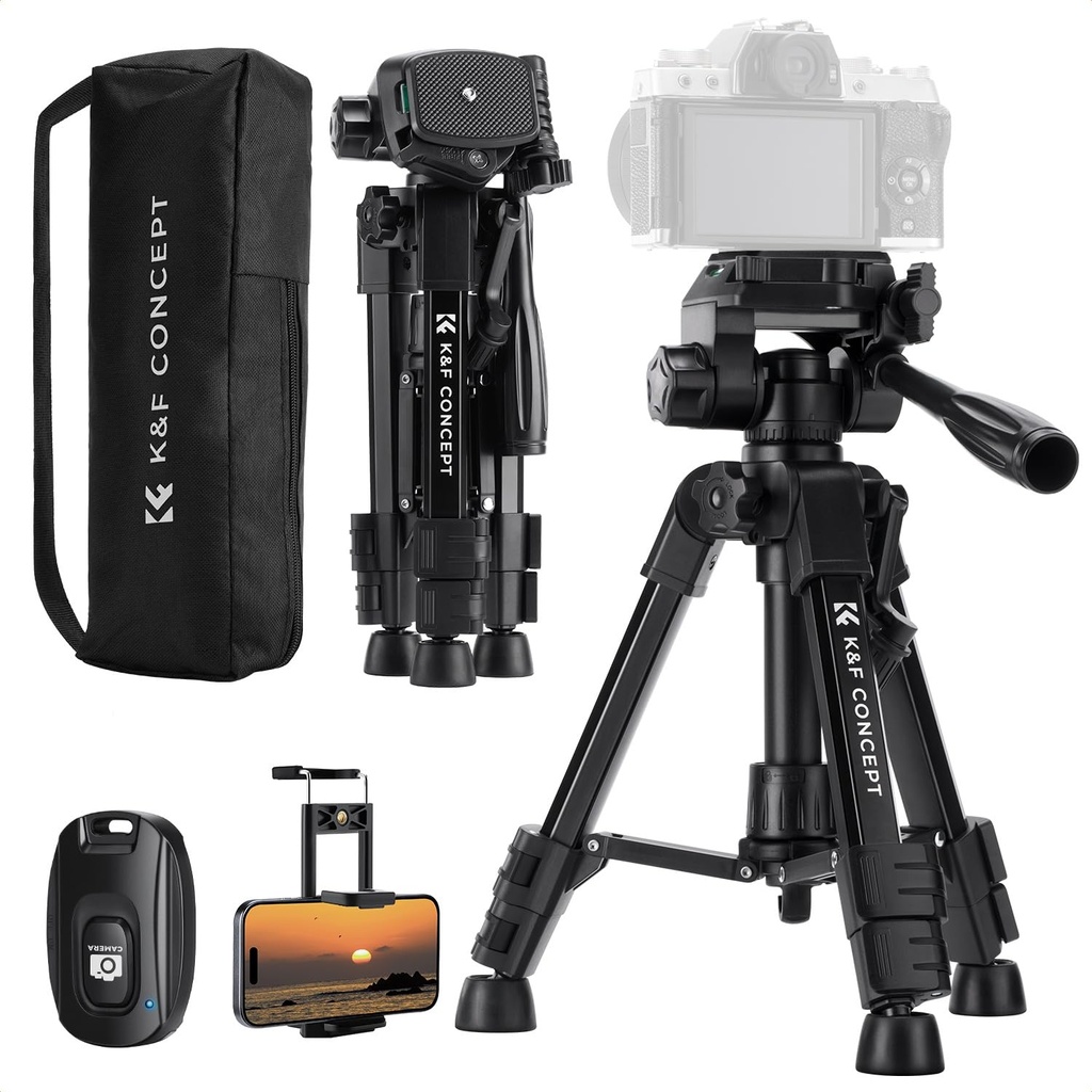 K&F CONCEPT Mini Desktop Tripod for Camera, 24.8'' Tabletop Cellphone Video Tripods with Rem
