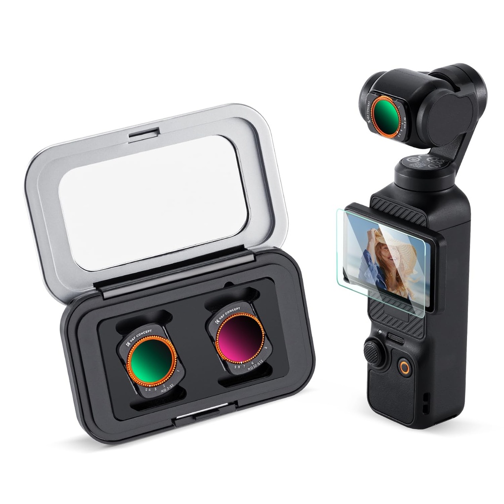 K&F CONCEPT Variable ND2-ND32 & ND32-ND512 Kit Compatible with DJI Osmo Pocket 3 Creator Com