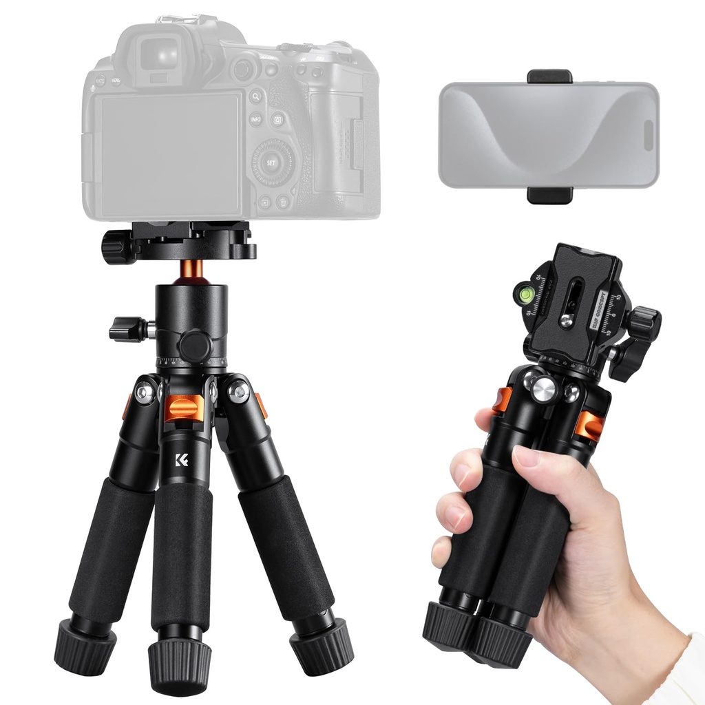 K&F CONCEPT 21.6''/ 55cm Compact Small Camera Tripod, Mini Desktop Tripod with 360Ã‚Â° Ball