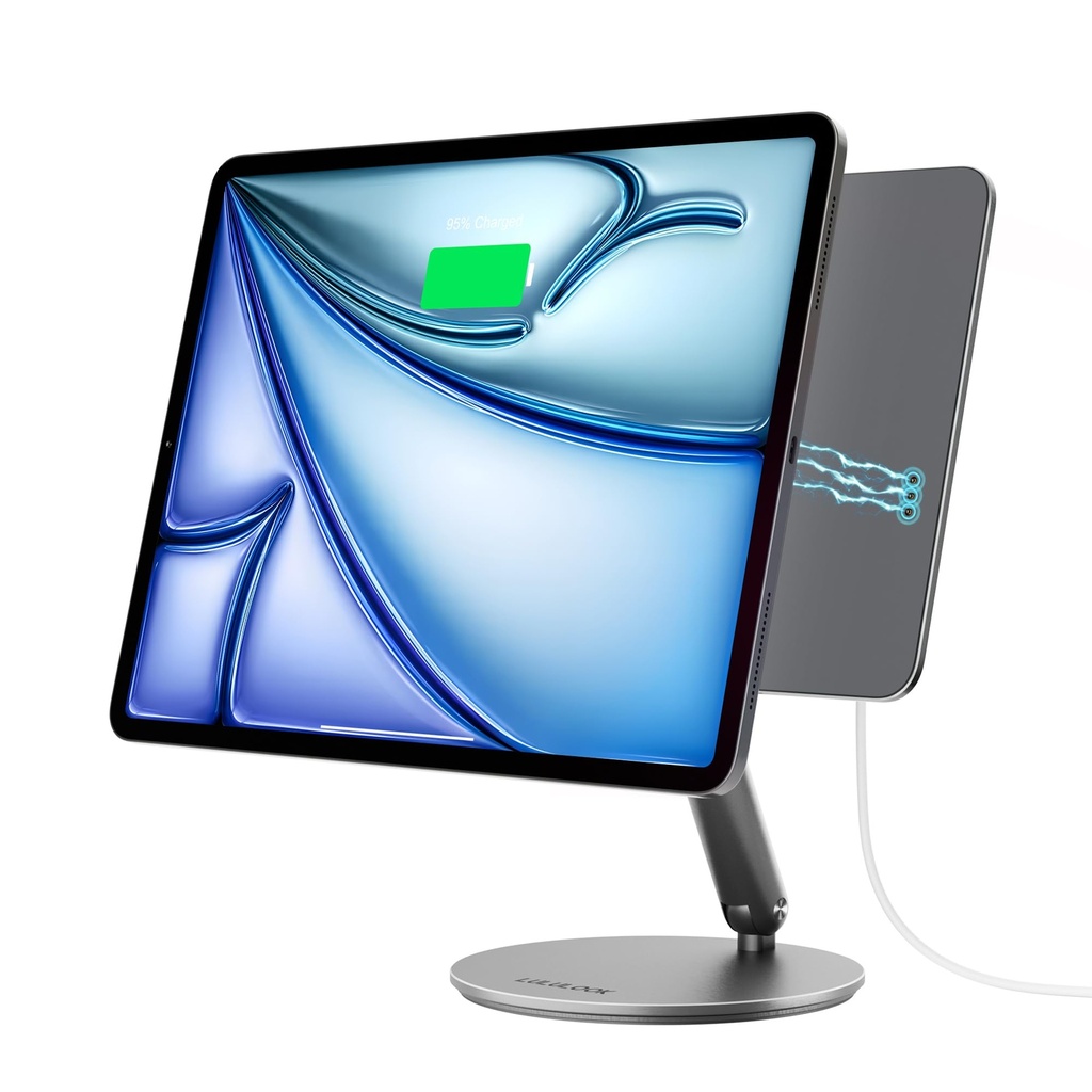 LULULOOK [Upgrade Magnetic Wireless Charging Stand for iPad Air 13'' M4(2026)/M3(2025)/M2/ i