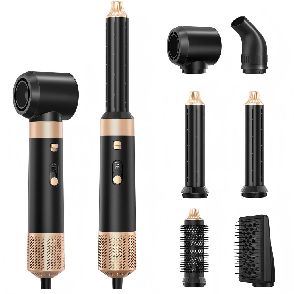 Sendowtek 6 in 1 Hot Air Hair Styler Brush 950W, Multi Tool Hairdryer Air Curler 3 Level Hea