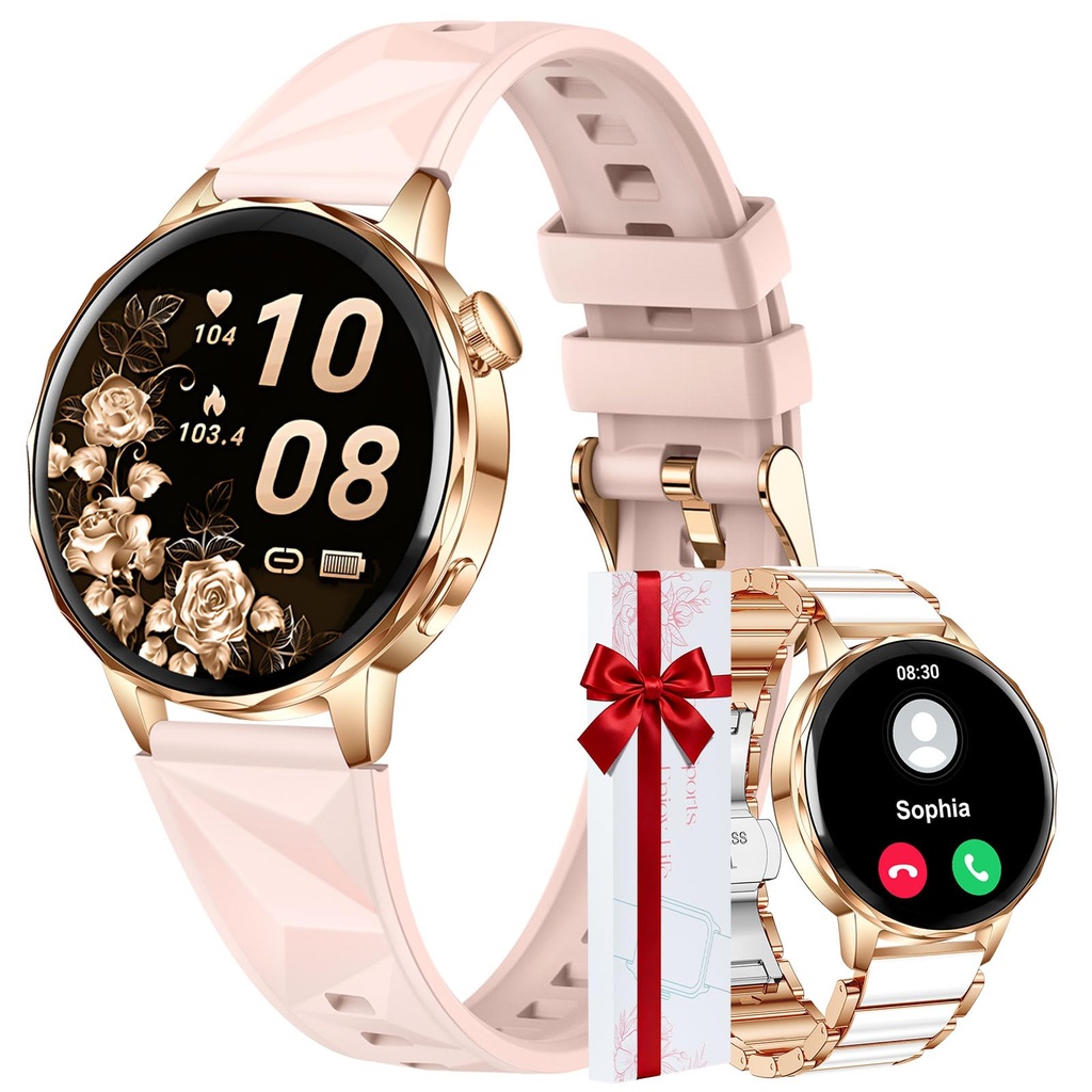CIVO Smartwatch for Women Fitness Tracker: Activity Tracking for Exercise/Running/Yoga - Bl