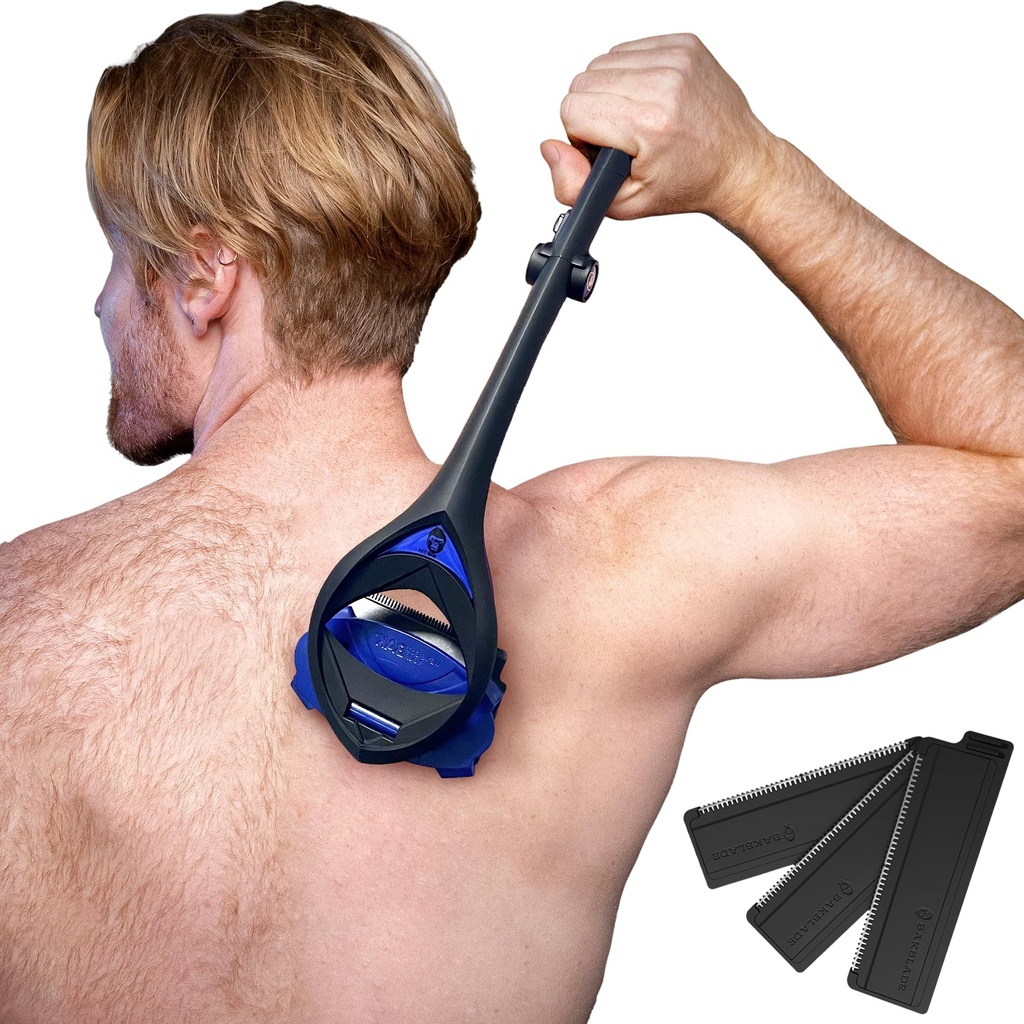 BakBlade 3.0 Stealth - Back Shaver for Men, Extra Long 23" Ergonomic Handle for a Close, Pa