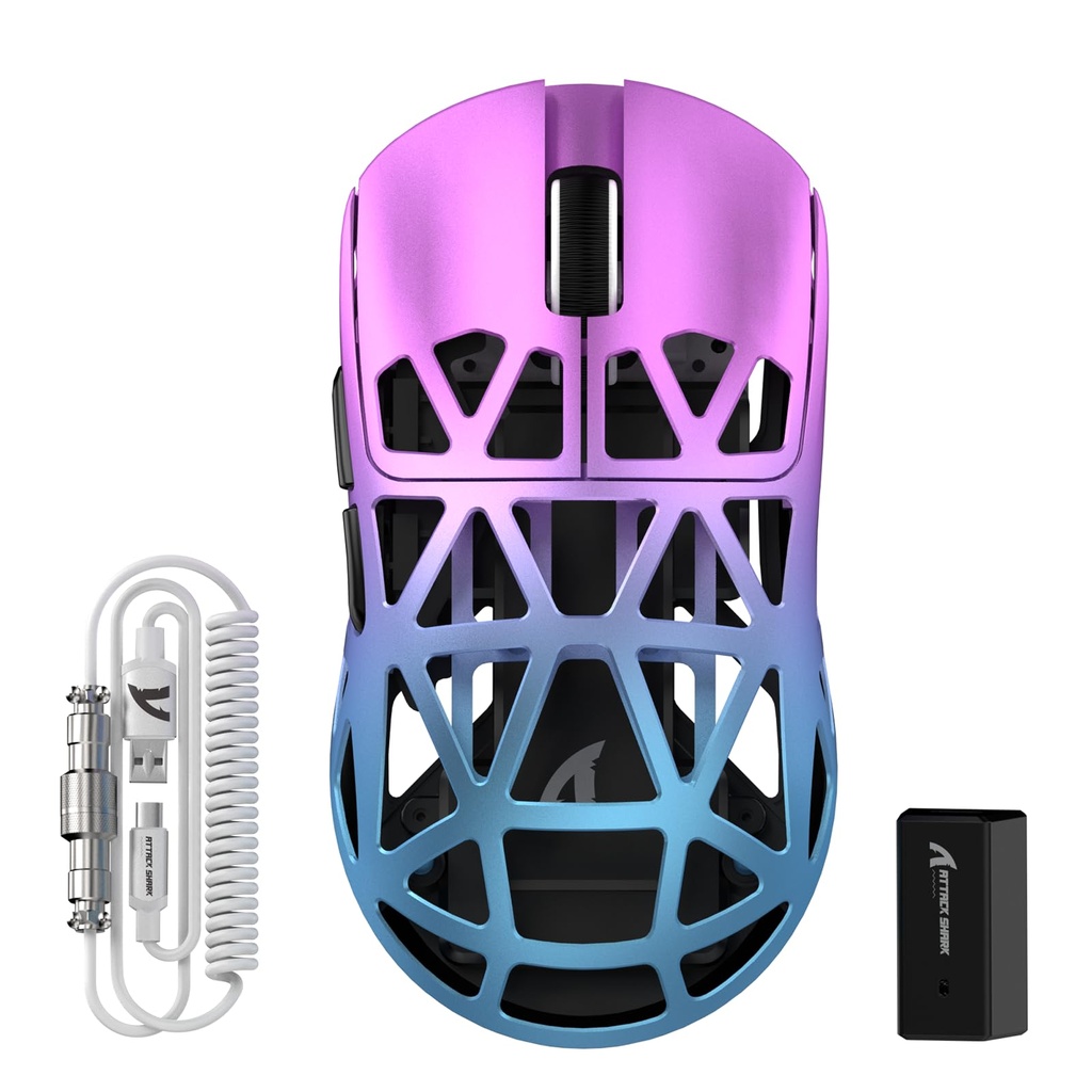 ATTACK SHARK R2PRO 45g SUPERLIGHT Magnesium Alloy Mouse, PixArt PAW3950 Sensor, 42000DPI, 80