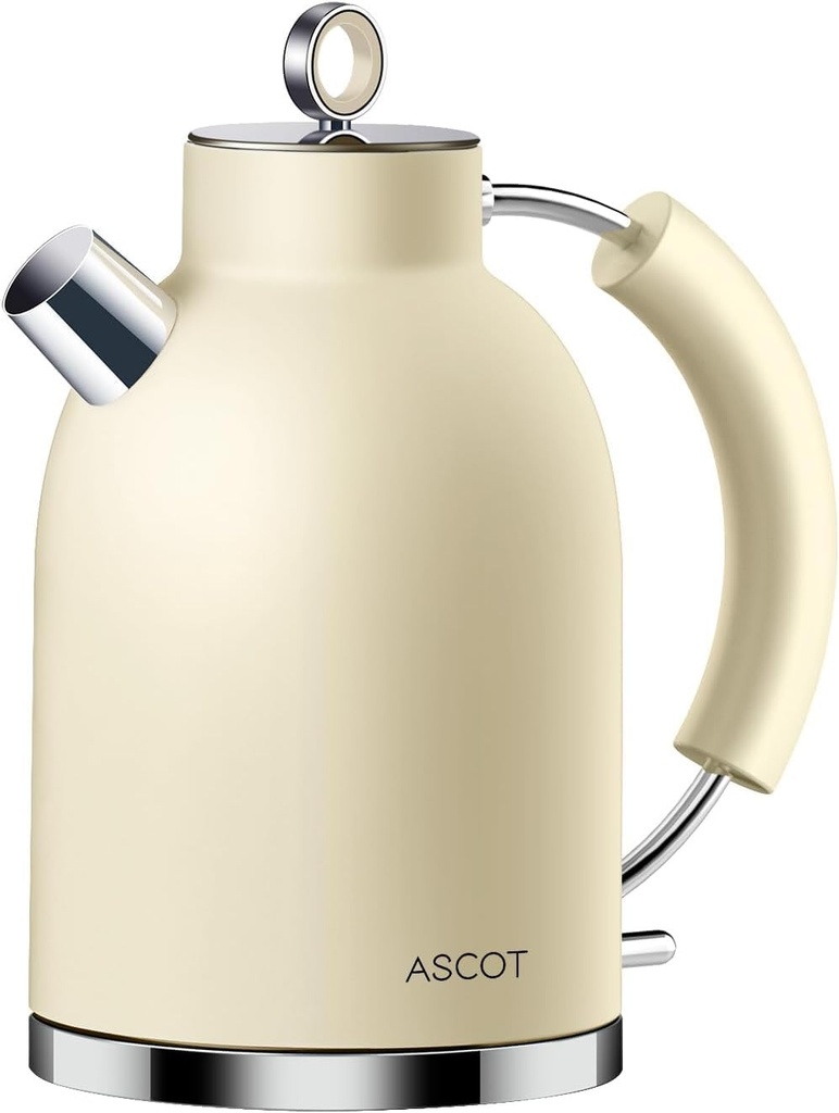 ASCOT Electric Kettle, Stainless Steel Electric Tea Kettle Premium Matte Kettle 1.5L 2200W T