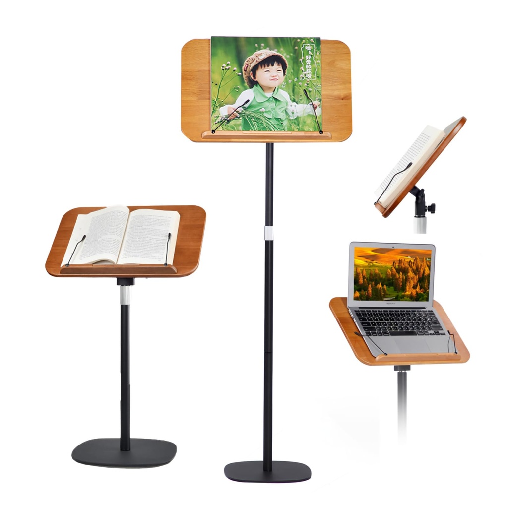Adjustable to 67in Standing Book Stand, Book Holders for Reading Hands Free with Pedestal