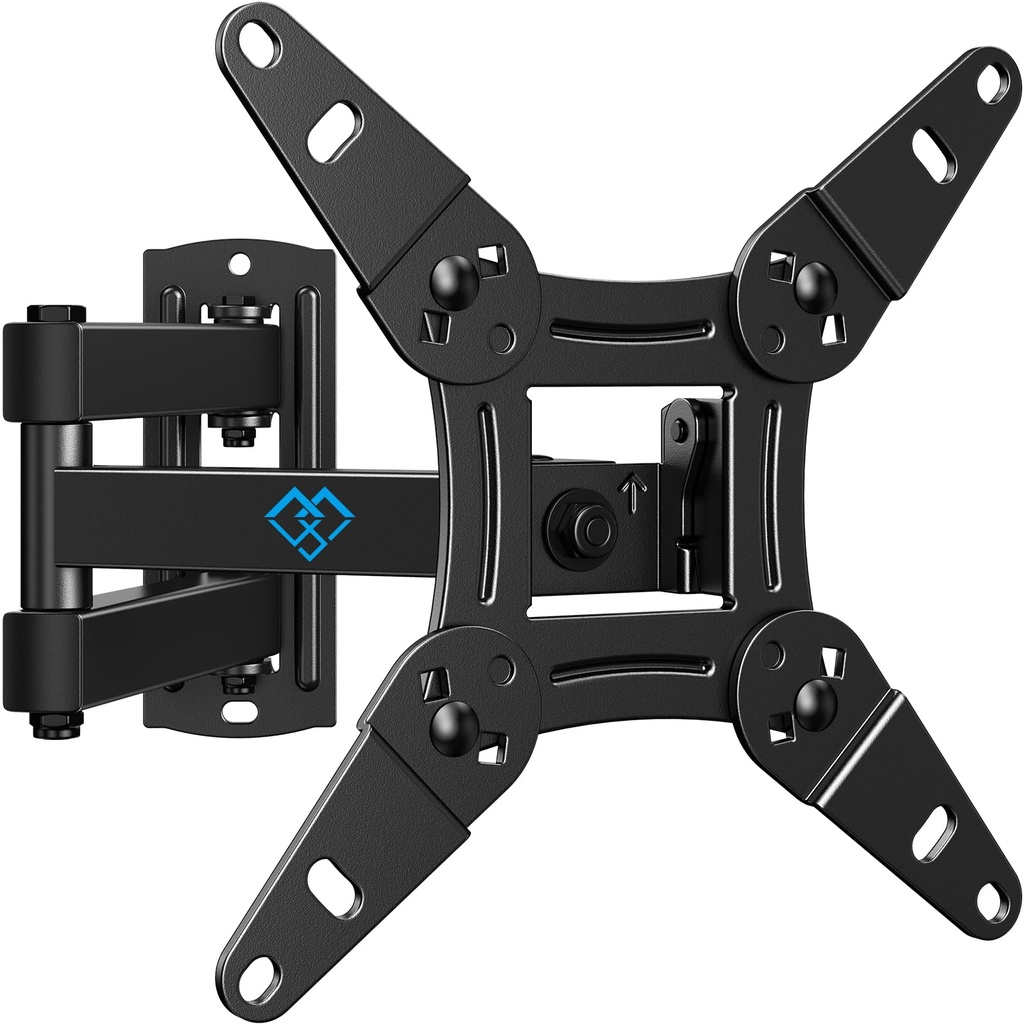 PERLESMITH TV Wall Bracket for 13-42 inch TVs, Swivel Tilt Extend Wall Mount for Flat & Curved
