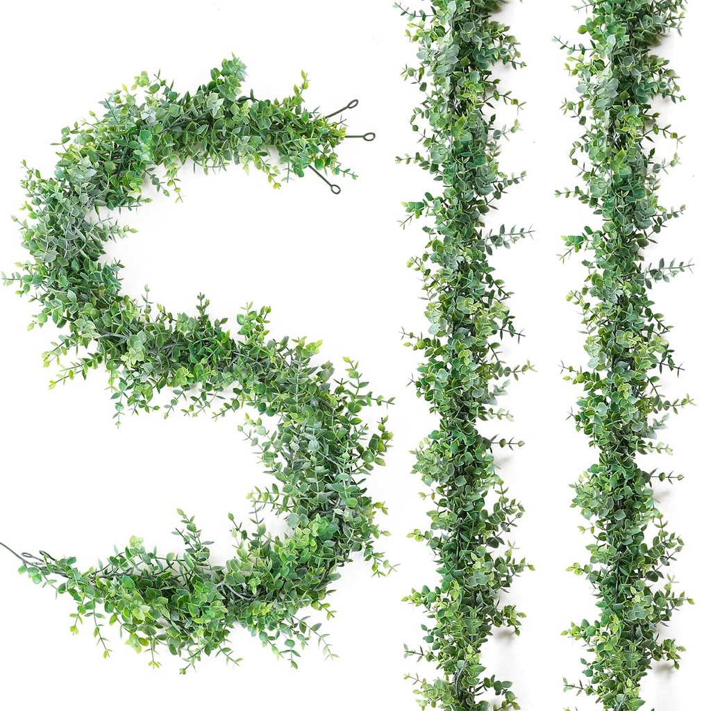 Veryhome 3PCS Artificial Eucalyptus Garland Vines 6FT Hanging Plants Faux Eucalyptus Leaves