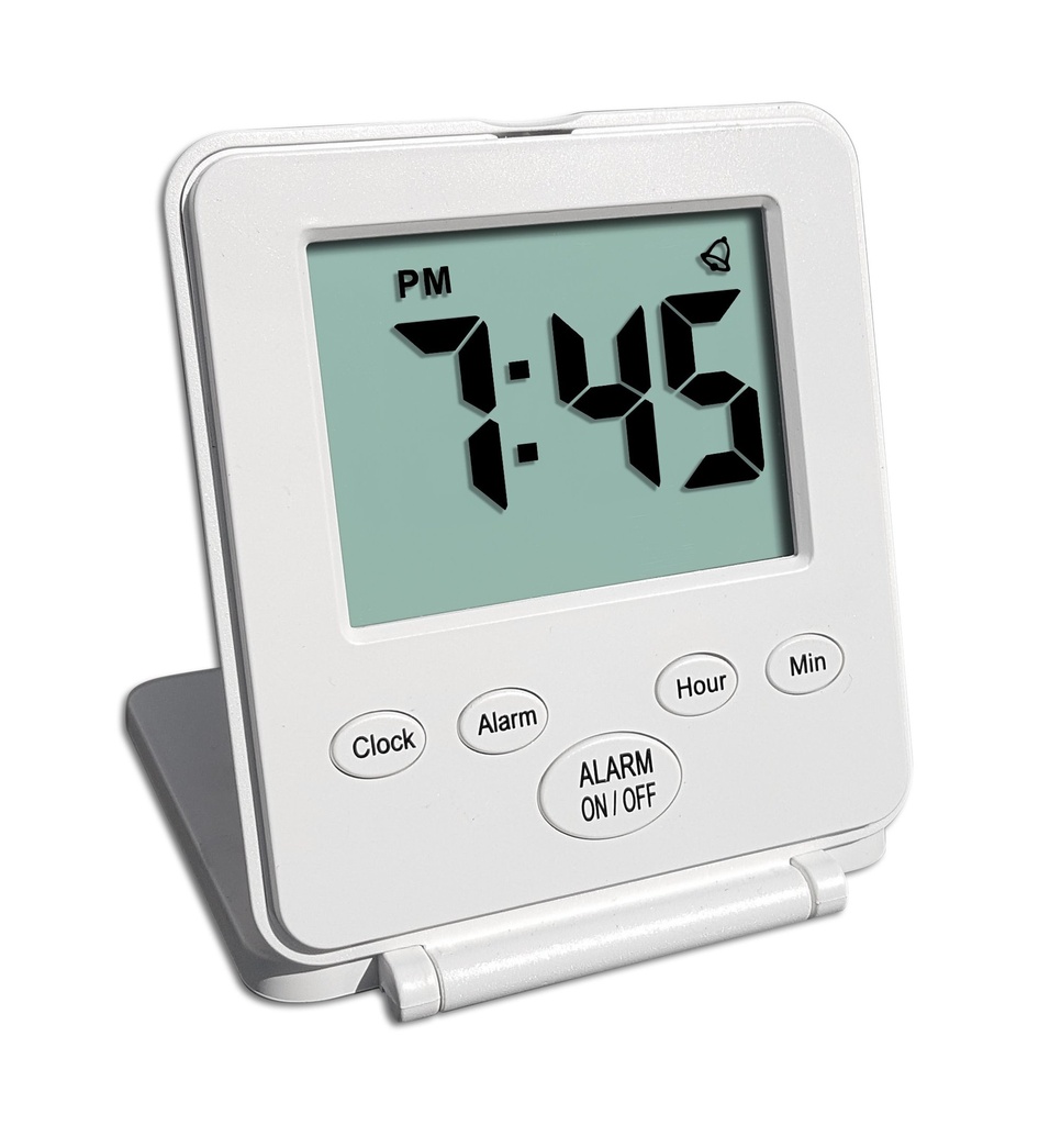 Digital Travel Alarm Clock - No Bells, No Whistles, Simple, Battery Operated, Alarm, Snooze
