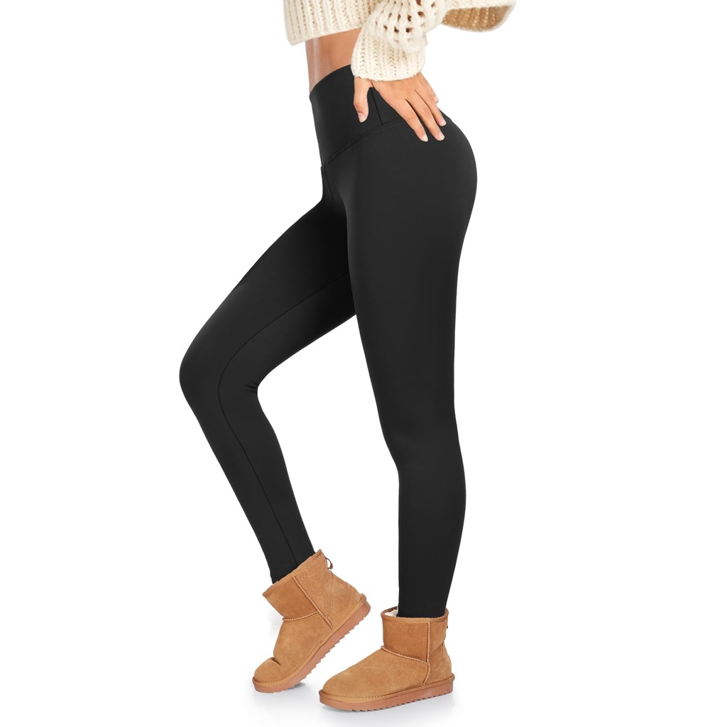 ACTINPUT Thermal Leggings Women High Waisted Thick Fleece Lined Leggings Long Winter Warm S