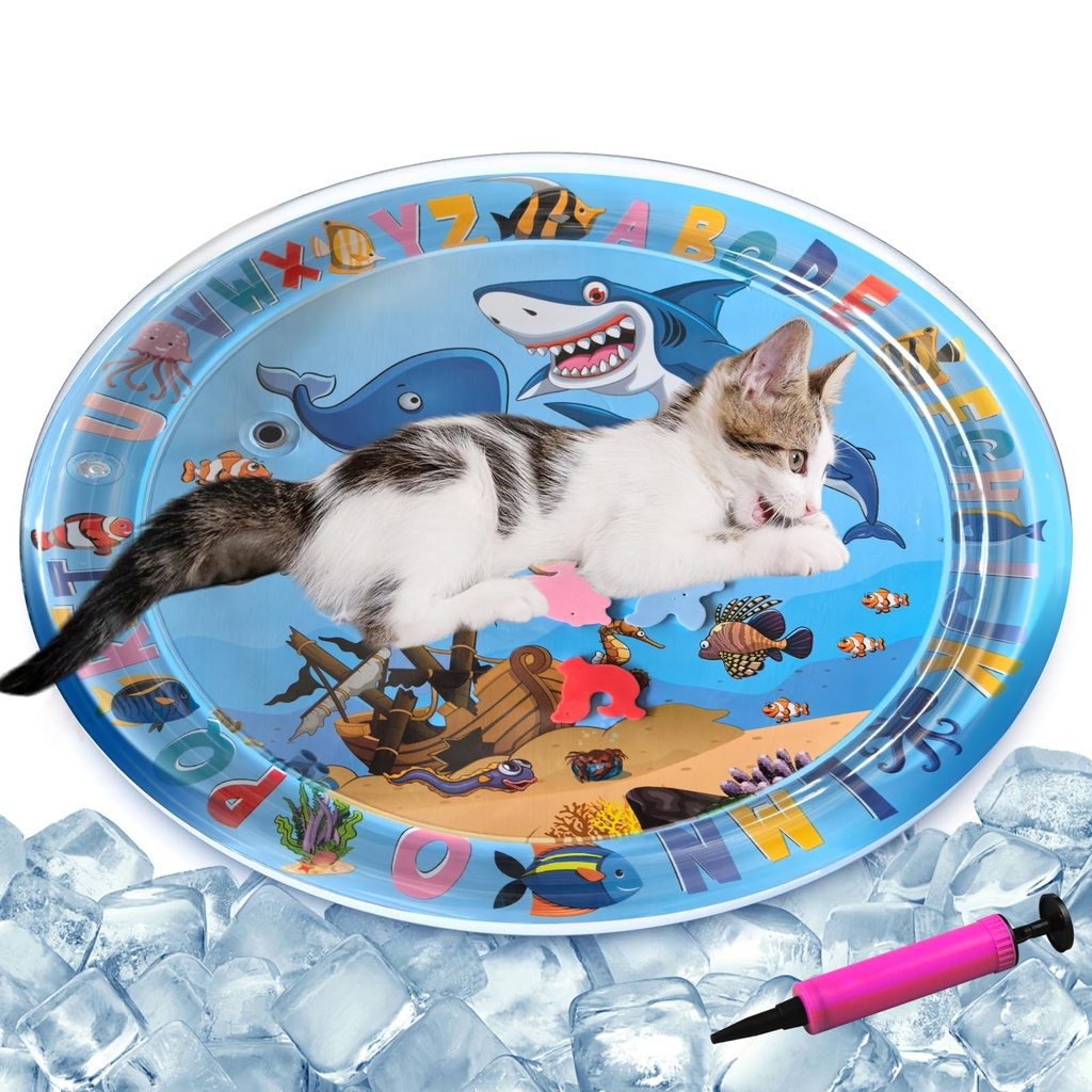YumSur Sensor Water Playmat, Thickened Water Sensor Play Mat For Cats, Playmat With Fish, I