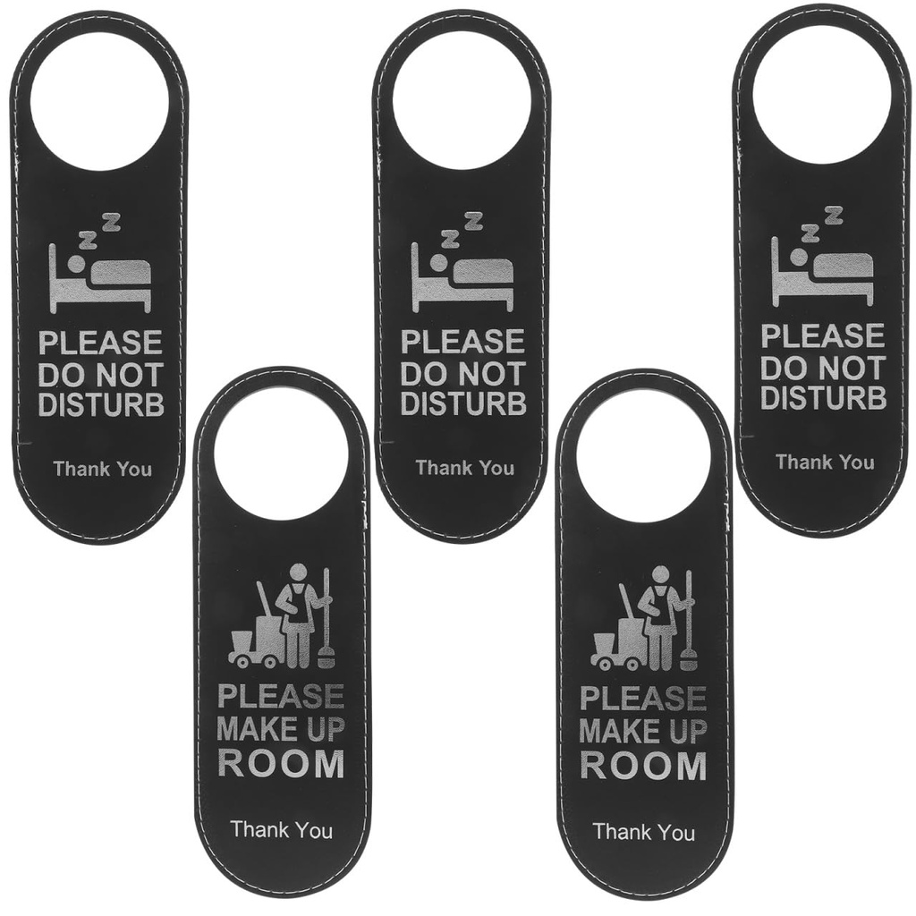 CLISPEED Please Do Not Disturb Door: Sign Double-sided Knob Make Room Hotel Hanger Leather
