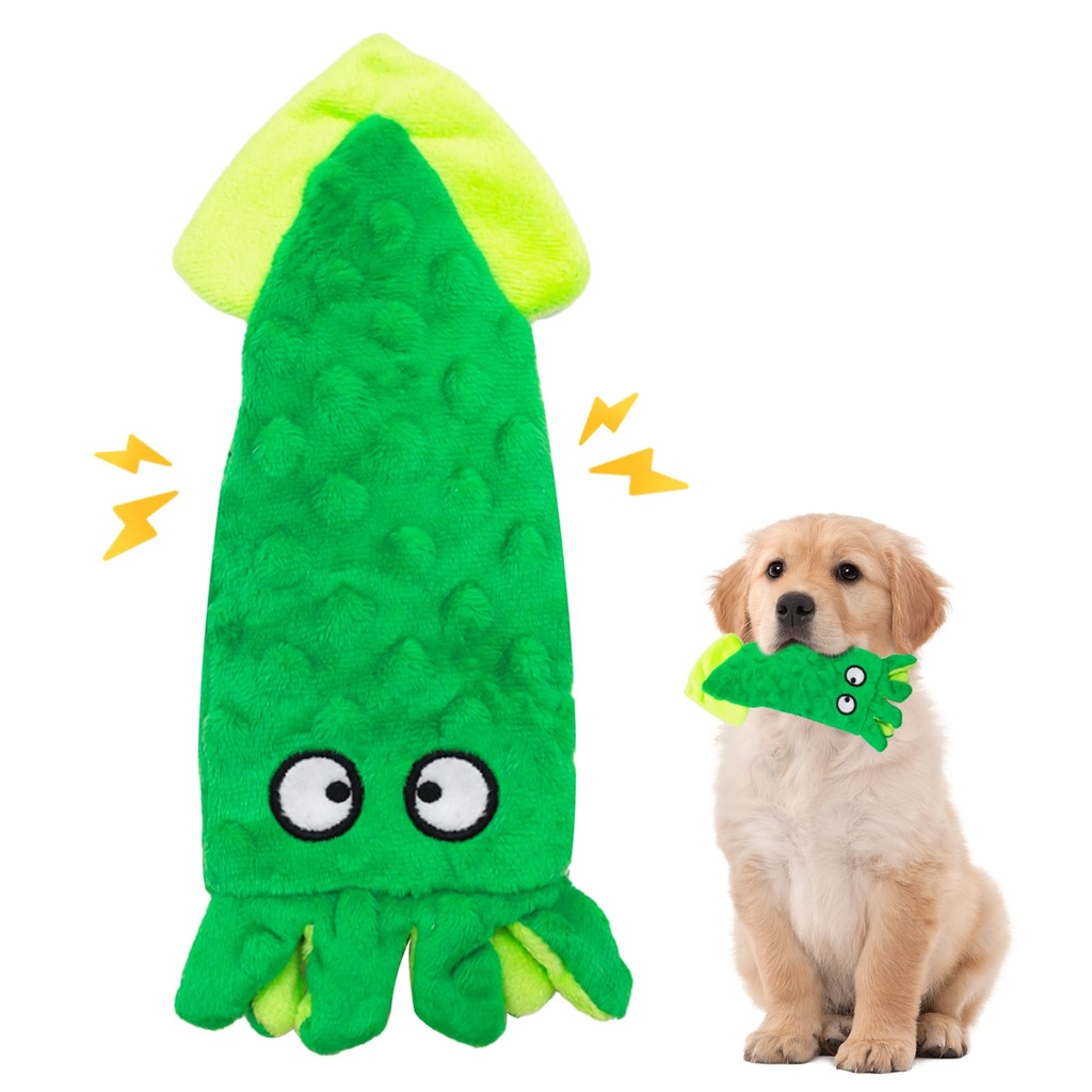 UxClishe Squeaky Interactive Dog Toys, No Stuffing Dog Chew Toy Indestructible Dogs Plush T