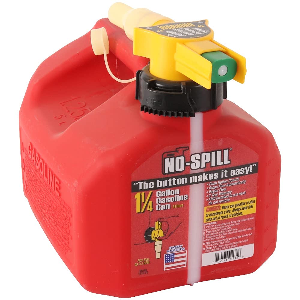 No Spill 1415 1-1/4-Gallon Poly Gas Can (CARB Compliant)