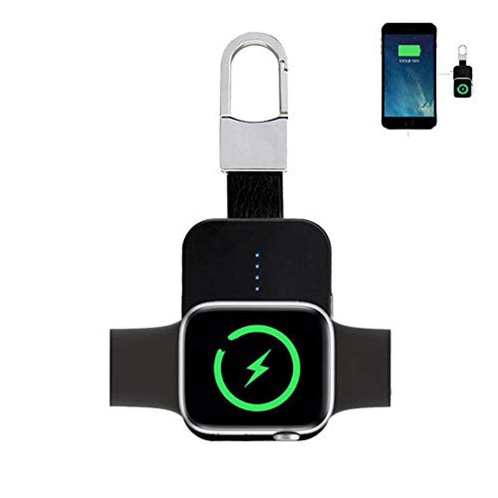 Woffoly Apple Watch Wireless Charger Keychain, 1000mAh Portable Charging Cable Cord for iPh