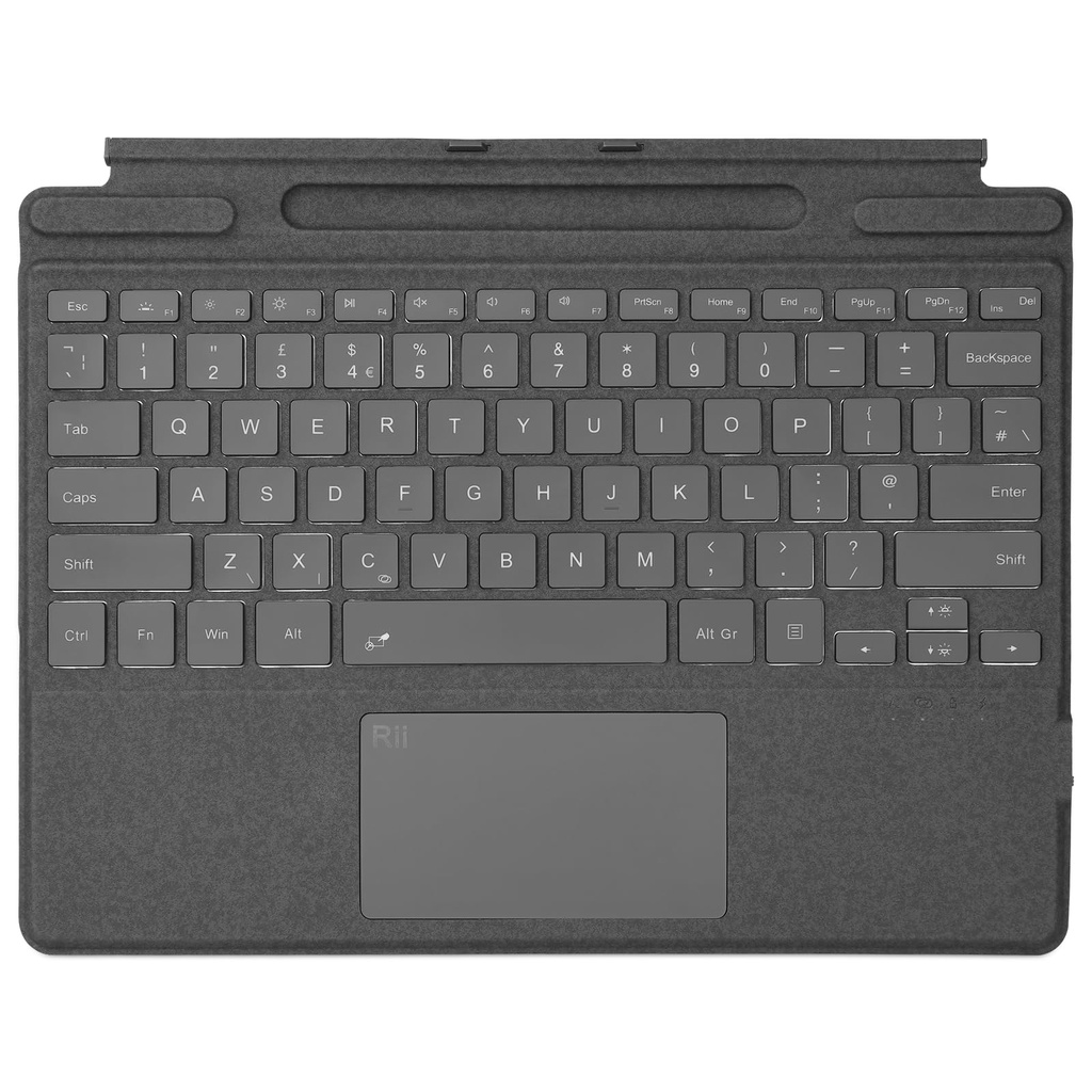 Rii Bluetooth Microsoft Surface Pro Keyboard with Touchpad,7 Colour Backlit, Compatible with Surface Pro 