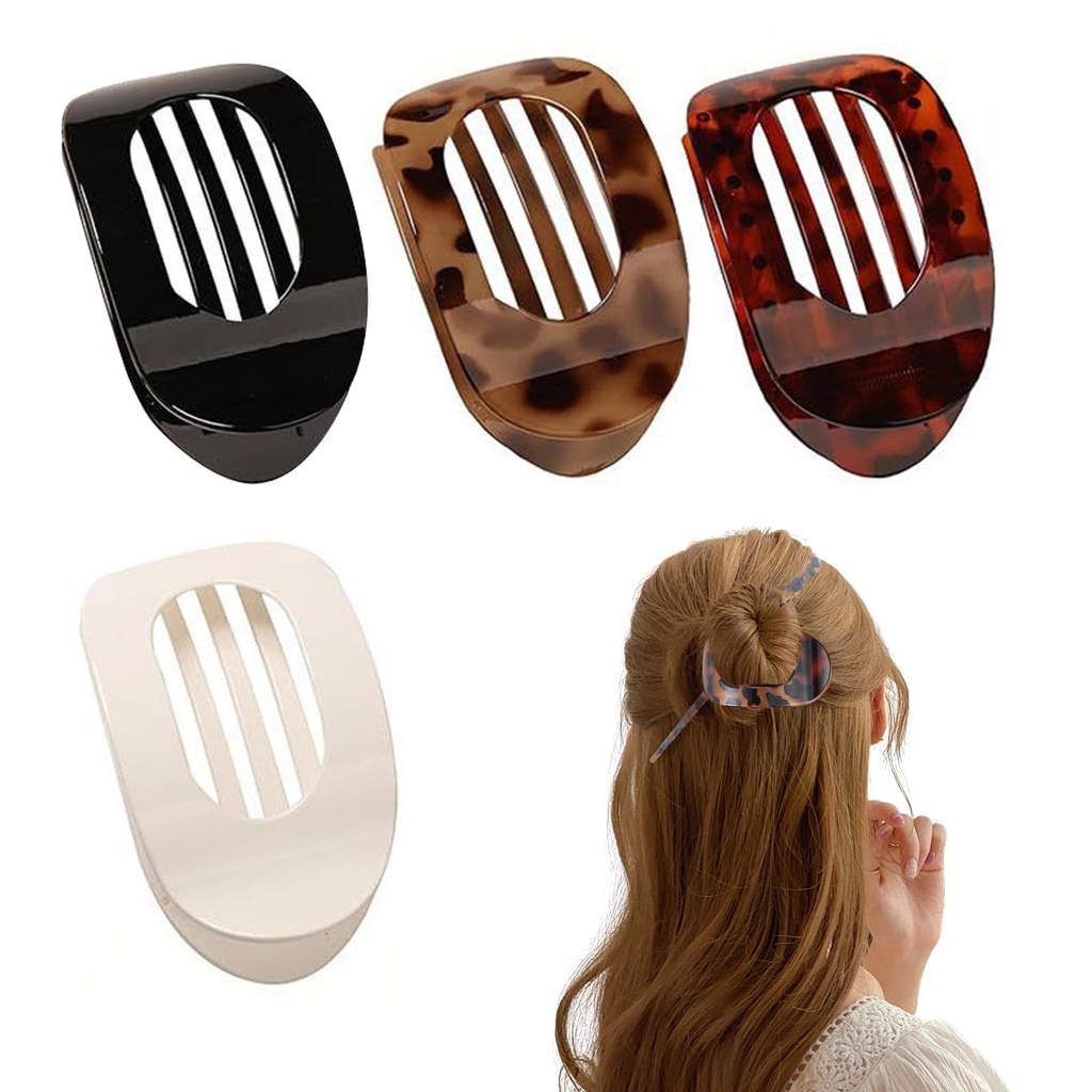 Hair Clips - TRACOMPAN 4-Pack Professional Claw Clips with Strong Hold | Flat Hair Claw Cli