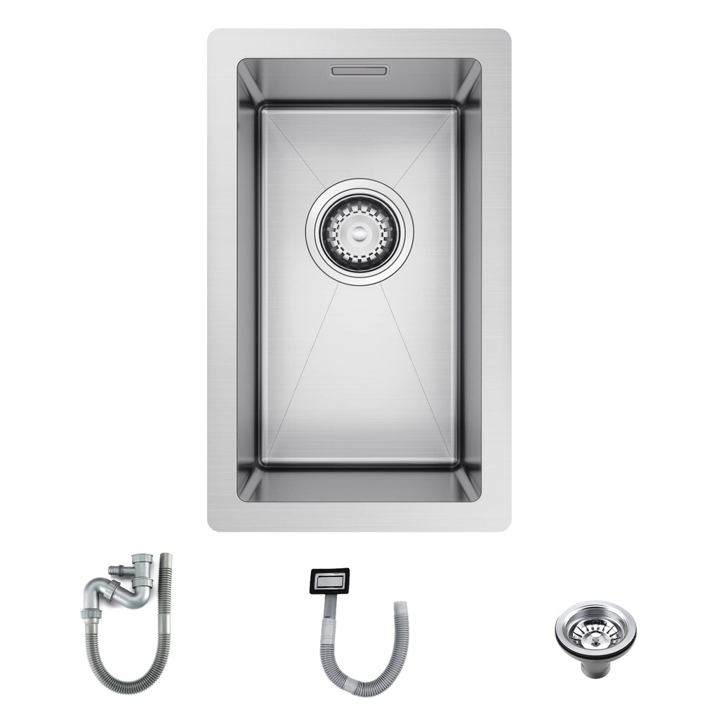 TORVA 26 x 43 x 21.5 cm Inset/Undermount Kitchen Sink, 1.0 Single Bowl Stainless Steel