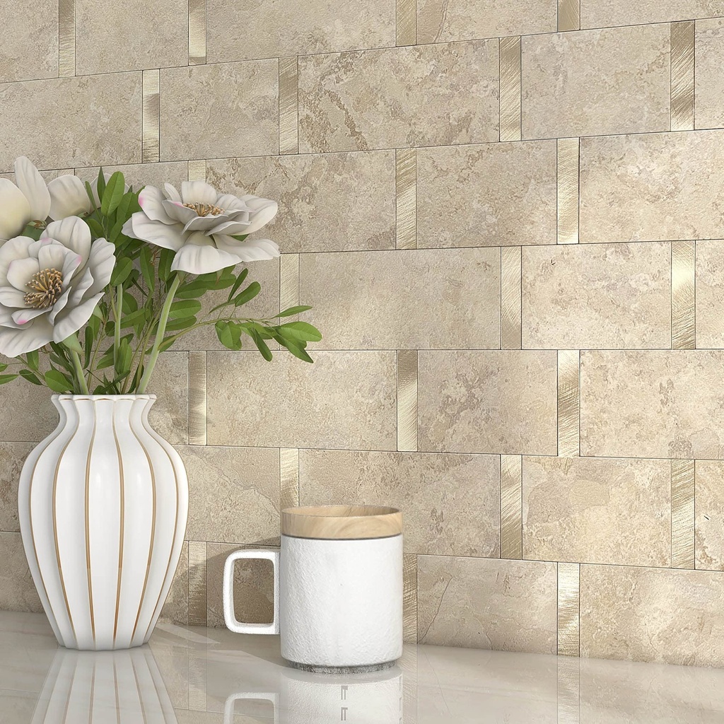 M MOFIT Metro Stick on Kitchen Tiles Splashback Matte,Stone Self Adhesive Mosaic Wall Sticke