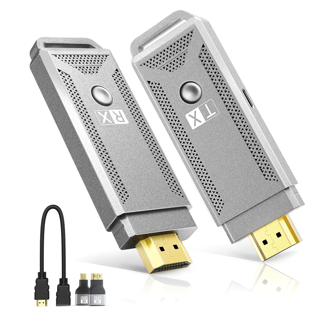 Wireless HDMI Transmitter and Receiver [100ft, 4K Decode/1080P Output], Plug & Play Portable