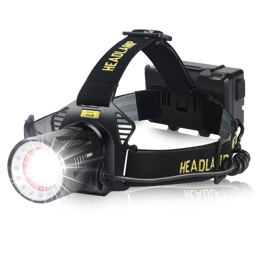 haoyehome Head Torch Pro, 30w Head Torches led Super Bright Rechargeable, 4 Modes, Digital