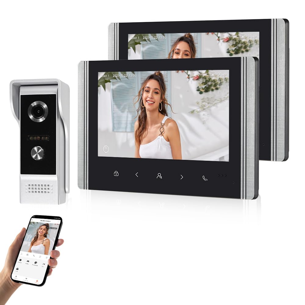 QttyElok WiFi Tuya Smart Video Door Phone Intercom System for Home, 1080P HD Video Doorbell