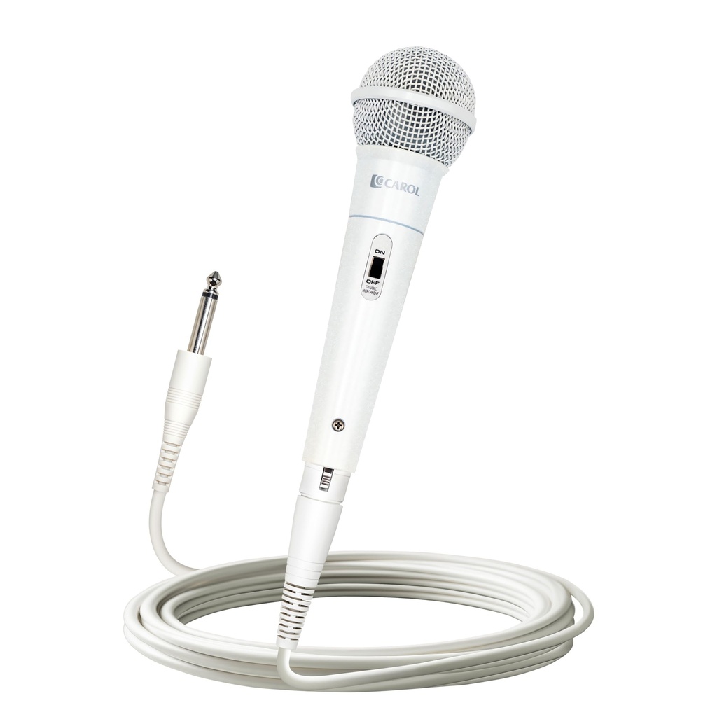 CAROL MUD-525 Pearl White XLR Dynamic Wired Microphone with Patented Cardioid Capsule