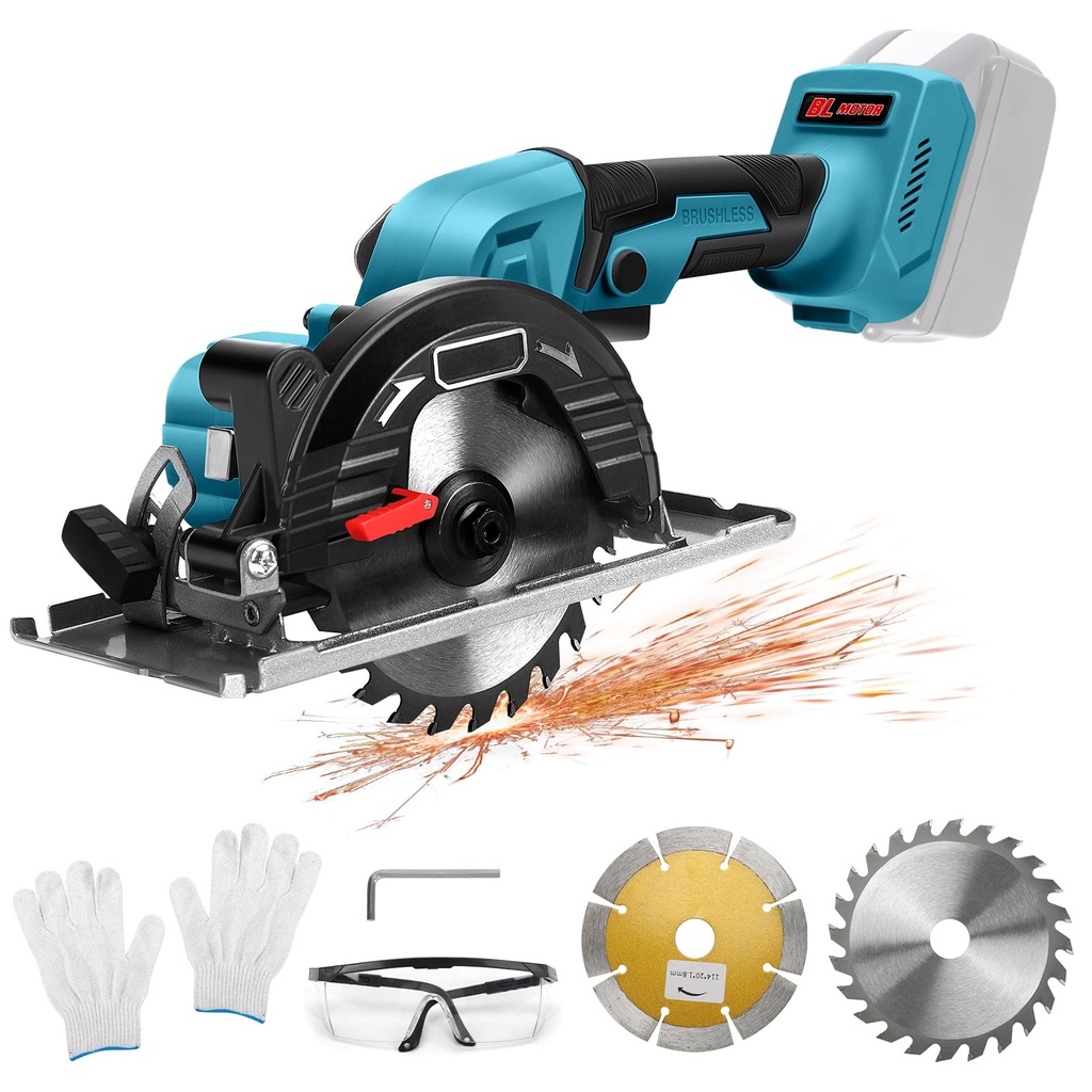 Roadtime 5 Inch Cordless Circular Saw for DeWalt 20 V Battery (without Batteries), Pro