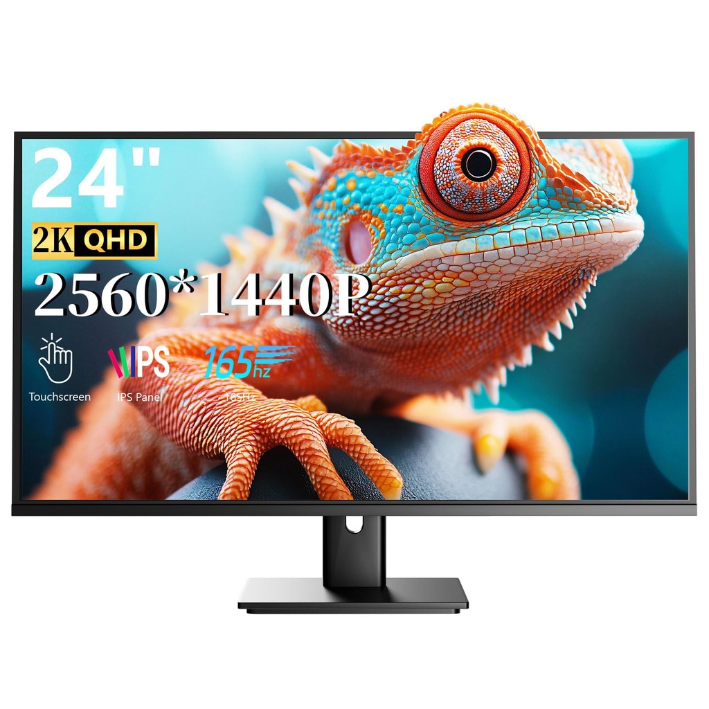 Pisichen 24 inch Touch Screen Gaming Monitor 165Hz QHD 2K 2560x1440P Computer Monitor 