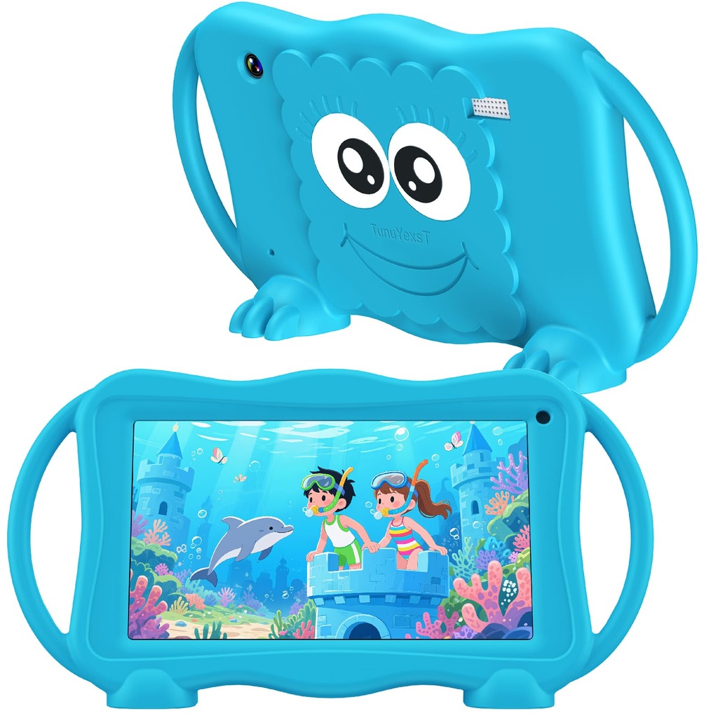 TUNUYEXST Kids Tablet 7 Inch Tablets for Kids 3-12, 32GB Toddler Tablet with Dual Camera, Pa
