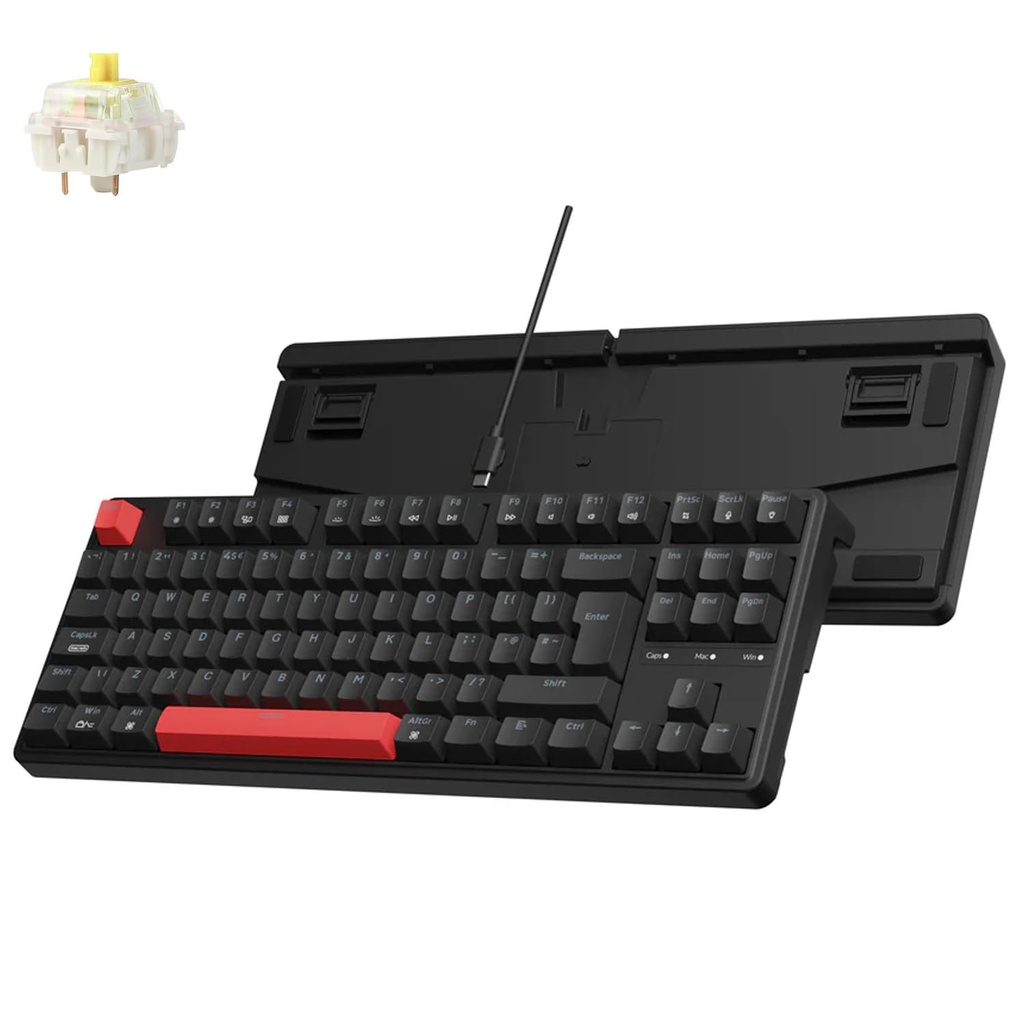 Keychron C3 Pro Custom Gaming Keyboard ISO UK Layout, QMK/VIA Programmable 87 Keys Compact