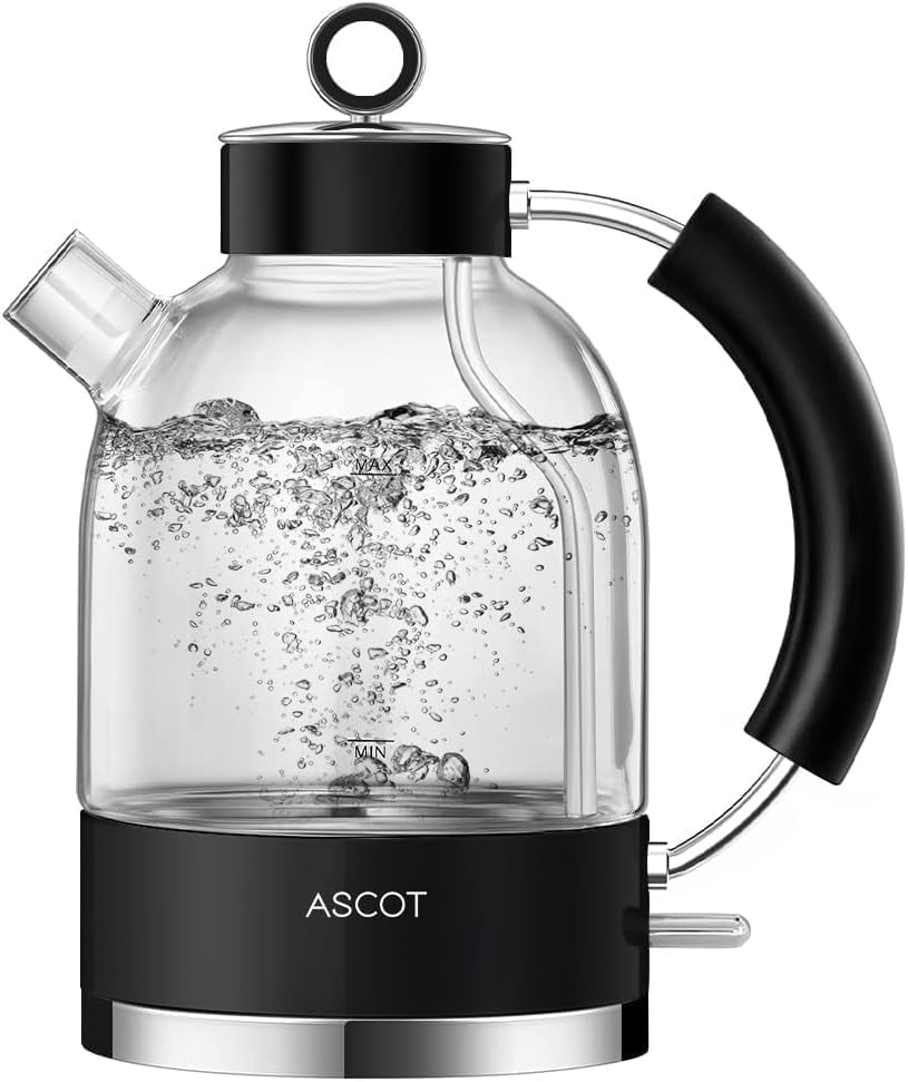 ASCOT Electric Kettle, Glass Electric Tea Kettle, Gift for Man/Women/Family, 1.5L Borosilica