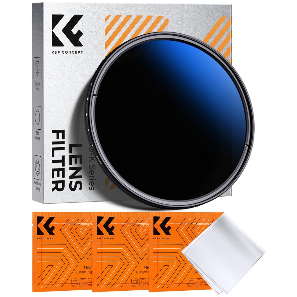 K&F CONCEPT 40.5mm Variable ND Filter ND2 - ND400 Adjustable Fader Neutral Density, Ultra Sl